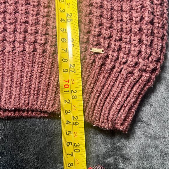 ✨Guess Women’s Turtleneck Sweater Medium Brown Knit Long Sleeve Zip Detail - Picture 5 of 5